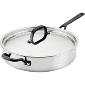 KitchenAid Stainless Steel 5 Ply Clad 5 qt. Covered Saute Pan with Helper Handle