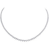 10K White Gold 3 CTW Tennis Diamond Heart 18 in. Necklace