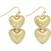 Panacea Stacked Gold Heart Earrings