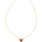 Kendra Scott Ari Red Pave Crystal Goldtone Heart Necklace