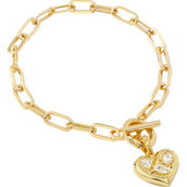 Kendra Scott Penny White Cubic Zirconia Goldtone Heart Chain Bracelet