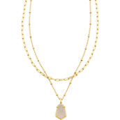 Kendra Scott Alexandria Gold Iridescent Drusy Multi Strand Necklace