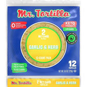 Mr. Tortilla 2 Net Carbs Garlic and Herb Tortillas, 12 ct.
