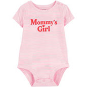 Carter's Baby Girls Mommy's Girl Striped Cotton Bodysuit