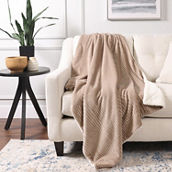 Life Comfort by Nemcor 50 x 60 in. Ribbed Sherpa Throw Blanket