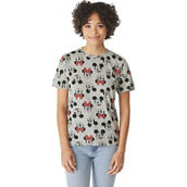 Jerry Leigh Juniors Disney Mickey and Minnie Mouse Allover Print Tee