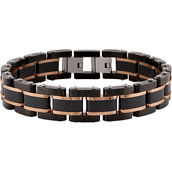 Stainless Steel and Carbon Fiber Bracelet 8.75 in.