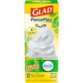 Glad ForceFlex Kitchen Drawstring Gain Original Trash Bags 22 ct., 13 gal