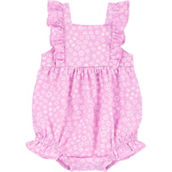 Carter's Baby Girls Pink Floral Eyelet Lace Slub Jersey Bodysuit