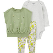 Carter's Baby Girls Embroidered Floral Little Vest 3 pc. Set