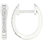 Pure Brilliance 14K Gold 1/6 CTW Lab Grown Diamond Hoop Earrings, IGI Certification