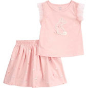 Carter's Toddler Girls Pink Bunny Top and Skorts 2 pc. Set