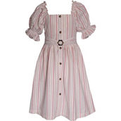 Bonnie Jean Girls Button Front Linen Dress