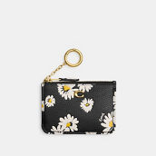 Coach Floral Printed Leather Mini ID Skinny Coin Purse