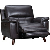 Armen Living Lizette Brown Leather Power Recliner with USB