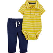 Carter's Baby Boys Striped Polo Bodysuit and Pants 2 pc. Set