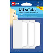 Avery White Filing Tabs Ultra-Tabs, 3 in. x 1.5 in., 24 ct.