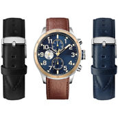 American Exchange Men's Cognac Leather Analog 44mm Watch 9025S-42-K17