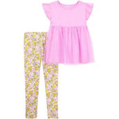 Carter's Little Girls Tulle Top and Floral Leggings 2 pc. Set