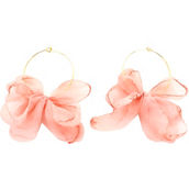 Panacea Pink Ribbon Hoop Earrings