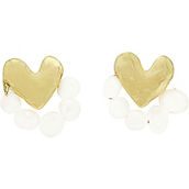 Panacea Pearl Heart Post Earrings
