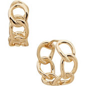 Nine West Goldtone 18mm Curb Chain Huggie Hoop Earrings