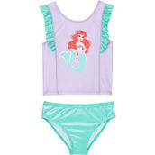 Disney Little Girls Ariel 2 pc. Ruffle Sleeve Swimsuit