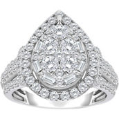 American Rose 10K White Gold 2 CTW Diamond Ring Size 7