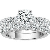 Above Love 14K White Gold 4 CTW Lab Grown Diamond Bridal Set, GSI Certified, Size 7
