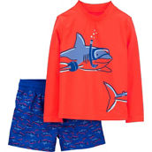 Carter's Toddler Boys Shark Scuba Rashguard Top and Shorts 2 pc. Swim Set