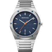 Bering Time Classic Stainless Blue Dial Link Bracelet Watch 19742-707