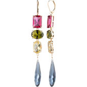 Lauren Ralph Lauren Goldtone Multicolor Linear Multi Stone Drop Earrings