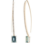 Lauren Ralph Lauren Goldtone Turquoise Pave Threader Drop Earrings