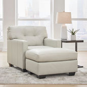 Leather+ by Ashley Belziani Ottoman and Oversized Chair