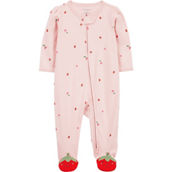 Carter's Baby Girls Strawberry Zip Up Cotton Sleep and Play Pajamas