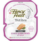 Fancy Feast Petites Seared Salmon Entree with Spinach in Gravy Wet Cat Food