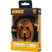 DeWalt Reinforced 3-in-1 Charging Cable for Lightning, Type C, and Micro-USB