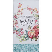 Kay Dee Designs Garden Butterfly Happy Place Wreath Dual Purpose Terry Towel