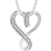 Sterling Silver Diamond Accent Infinity Heart Pendant