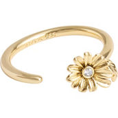 Coach Gold Daisy Open Band Ring Size 7