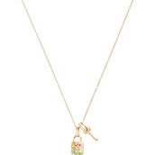 Coach Rainbow Multi Signature Rainbow Quilted Lock and Key Pendant Necklace 16 in.