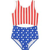 Surf Zone Little Girls American Flag 1 pc. Swimsuit