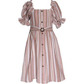 Bonnie Jean Girls Button Front Linen Dress
