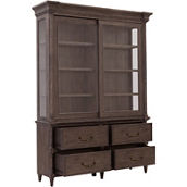 Pulaski Furniture Revival Row Sliding Door Display Cabinet with Storage Drawers