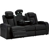Signature Design by Ashley Caveman Den Power Reclining Sofa with Drop Down Table