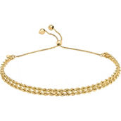 14K Yellow Gold Adjustable Double Rope 4.5mm Chain Bolo Bracele 6.25-10 in.
