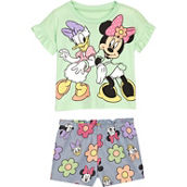 Disney Baby Girls Minnie and Daisy Jersey Top and Chambray Shorts 2 pc. Set
