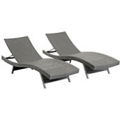 Abbyson Everly Outdoor Wicker Chaise Lounger 2 pk.