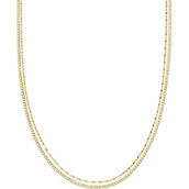 14K  Yellow Gold Double Chain Necklace 17 in.