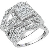Traditions in Blue 14K White Gold 3 CTW Diamond and Sapphire 3 pc. Ring Set Size 7